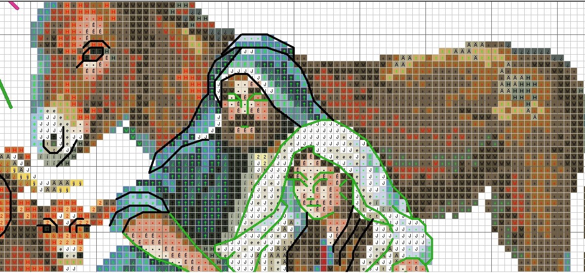 Schema punto croce SAGA PDF XSD PRESEPE NATIVITY scene CHRISTMAS cross stitch pattern keeper dmc markup nascita cristo night divine facile da stampare