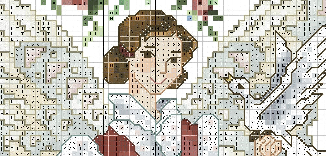 Schema punto croce SAGA PDF + XSD WONDERFULL angel of animal FAIRY PK cross stitch patterns fata dei boschi coniglietto faicle da stampare